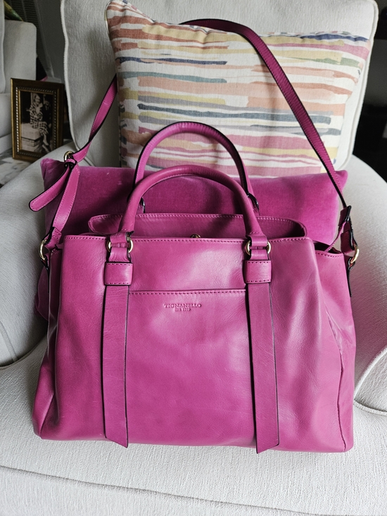 Tignanello Handbags - Tignanello Triple Entry Pink Leather Shopper